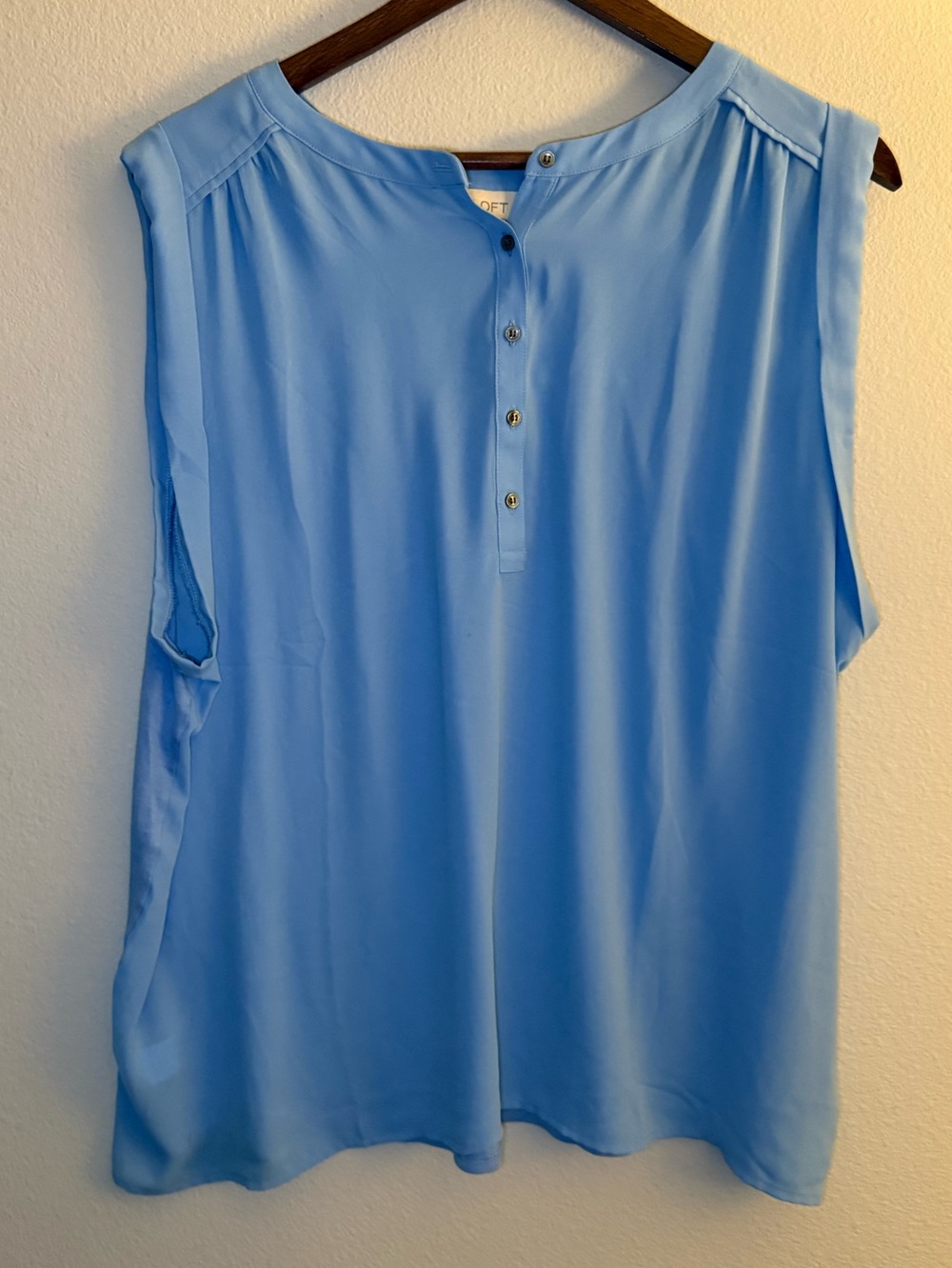 LOFT Light Blue Sleeveless Henley Camisole